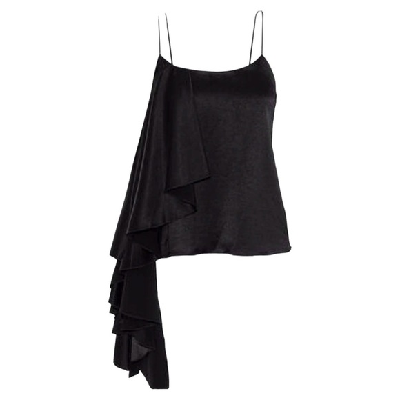 ALICE + Olivia Lelah Asymmetric Draped Satin Crepe Lace insert Camisole NEW - Picture 6 of 10